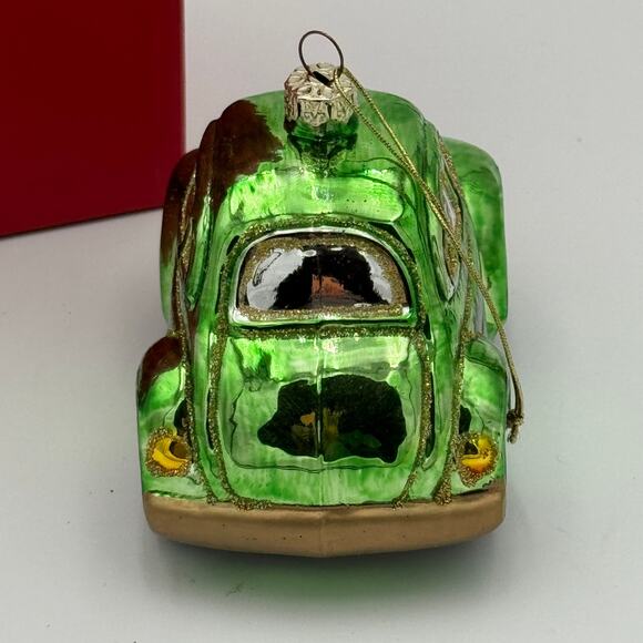 Lenox Ornament Glass Green Car 5 inch - Picture 3 of 9